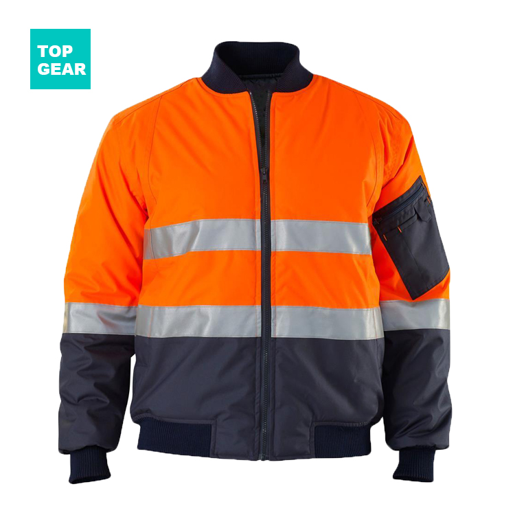 wholesale hi-viz 300D oxford bomber jacket without hood