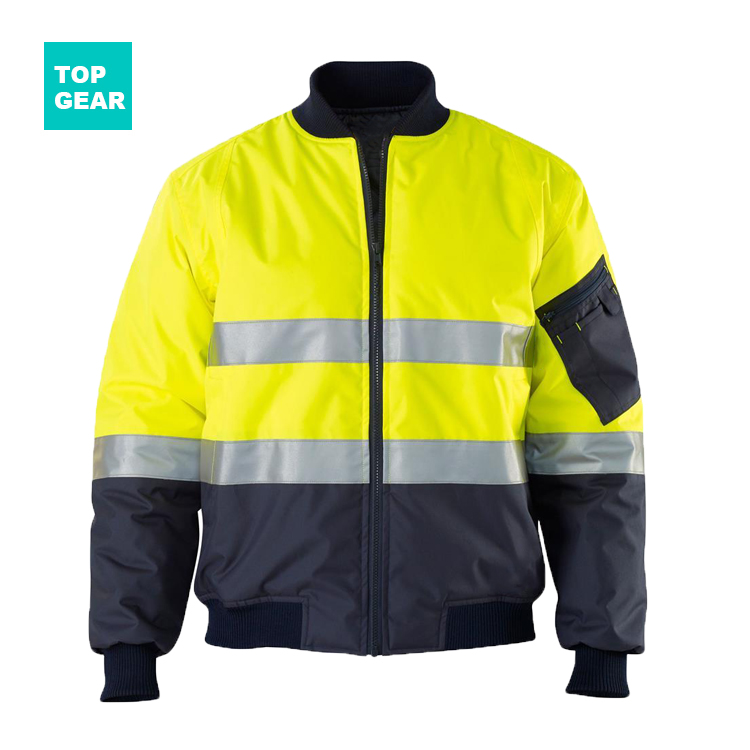 wholesale hi-viz 300D oxford bomber jacket without hood 